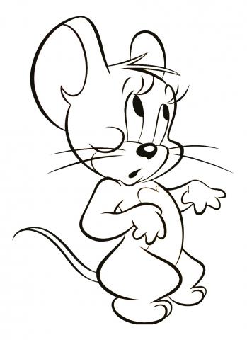 Джерри стыдно Раскраска Джерри стыдно