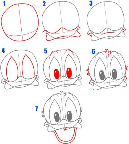 Как нарисовать Дольнальда Дака Раскраска Как нарисовать Дольнальда Дака